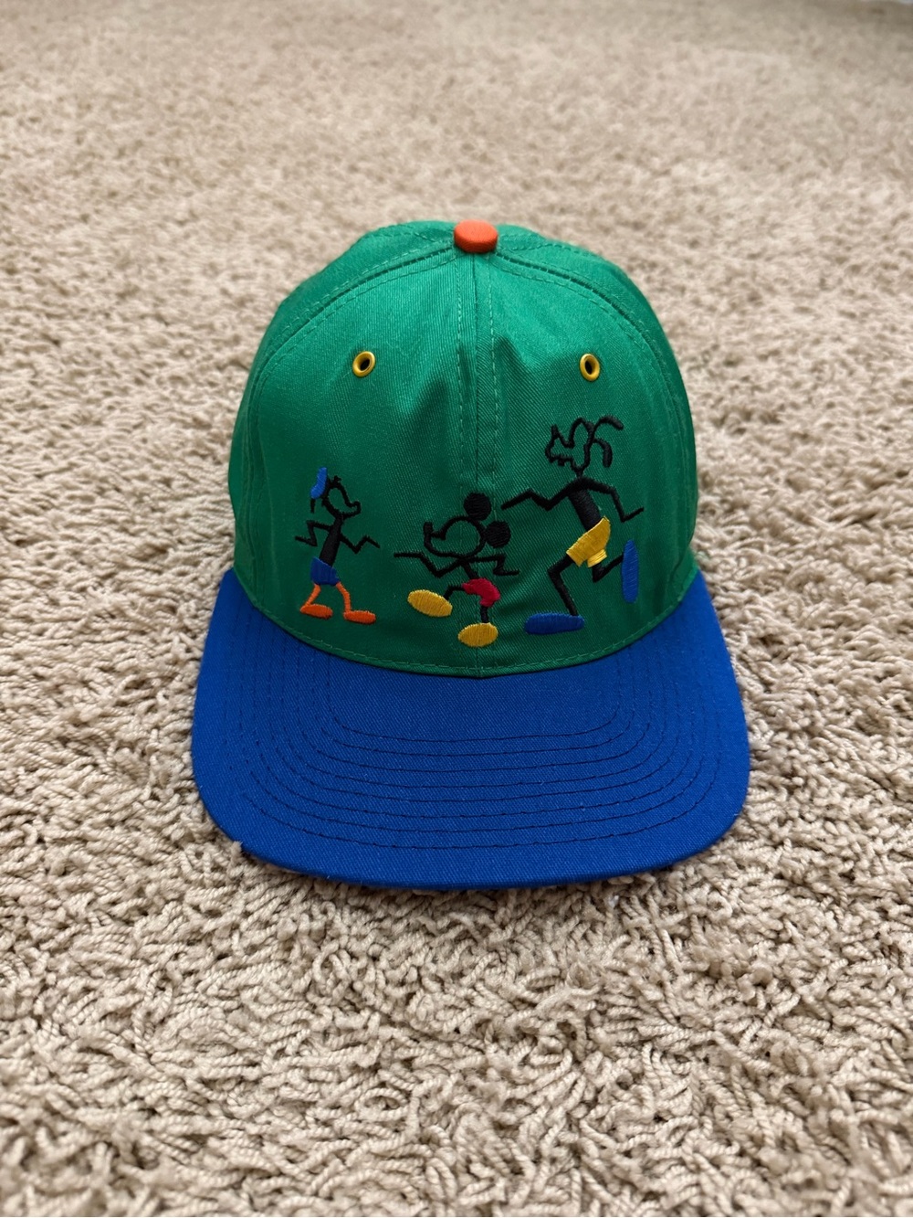 Vintage 90s Disney Mickey Reggae Music Blockhead Hat Rasta Bob Marley Stussy